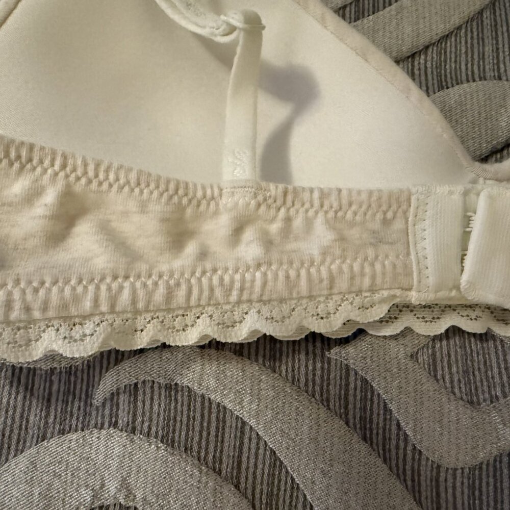 Aerie Real Happy Wireless Lightly Lined Bra Cream 32A Lace Adjustable Straps - Picture 6 of 7